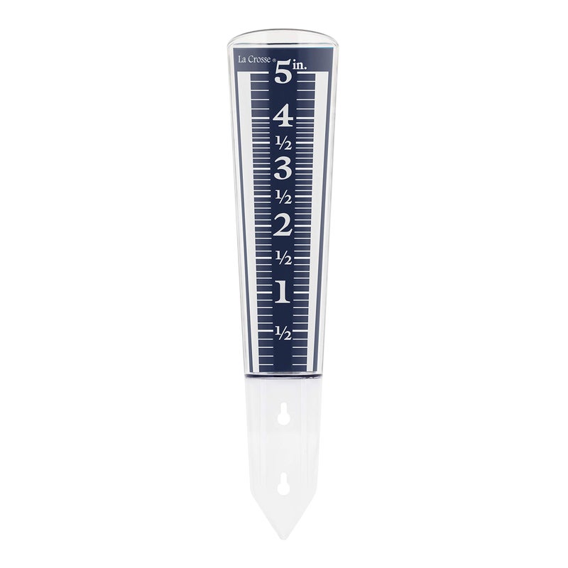 La Crosse Technology La Crosse 704-1531 Large Magnifying Easy Read 5-Inch Capacity Acrylic Rain Gauge, Black-Blue, Black-Blue - Image 1